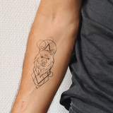 Tatuaje Lobo con Formas