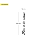 Tatuaje "Love is the answer"