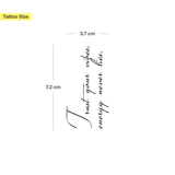 Tatuaje "Trust your vibes, energy never lies"