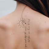 Tatuaje "you cant stop the waves but you can learn to surf"