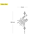 Tatuaje Luna pequeña, estrellas y sol