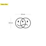 Tatuaje Smiley Feliz Triste Entrelazados