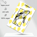 Tatuaje Ballena azul en rectángulo