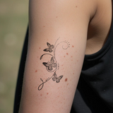 Tatuaje Enredadera con mariposas