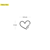 Tatuaje Corazón con iniciales (A-Z)