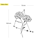 Tatuaje Combinado Flores de nacimiento y signos del zodíaco
