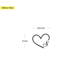 Tatuaje Corazón con iniciales (A-Z)