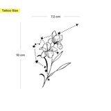 Tatuaje Combinado Flores de nacimiento y signos del zodíaco