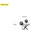 Tatuaje Patas con iniciales (A-Z)