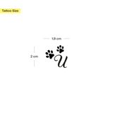 Tatuaje Patas con iniciales (A-Z)