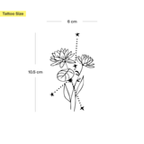 Tatuaje Combinado Flores de nacimiento y signos del zodíaco