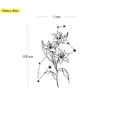 Tatuaje Combinado Flores de nacimiento y signos del zodíaco