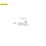 Tatuaje Infinito con iniciales (A-Z)