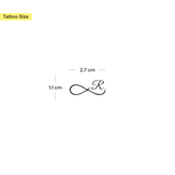 Tatuaje Infinito con iniciales (A-Z)