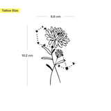 Tatuaje Combinado Flores de nacimiento y signos del zodíaco