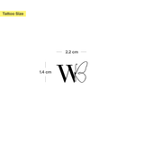 Tatuaje Mariposa con iniciales (A-Z)