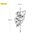 Tatuaje Mitad león y mitad flores