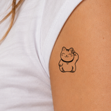 Tatuaje Gato de la Suerte
