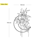 Tatuaje Luna grande con flores