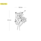 Tatuaje Combinado Flores de nacimiento y signos del zodíaco