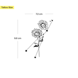 Tatuaje Combinado Flores de nacimiento y signos del zodíaco