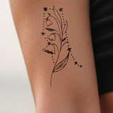 Tatuaje Combinado Flores de nacimiento y signos del zodíaco