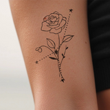 Tatuaje Combinado Flores de nacimiento y signos del zodíaco