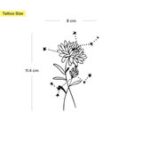 Tatuaje Combinado Flores de nacimiento y signos del zodíaco