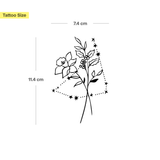 Tatuaje Combinado Flores de nacimiento y signos del zodíaco