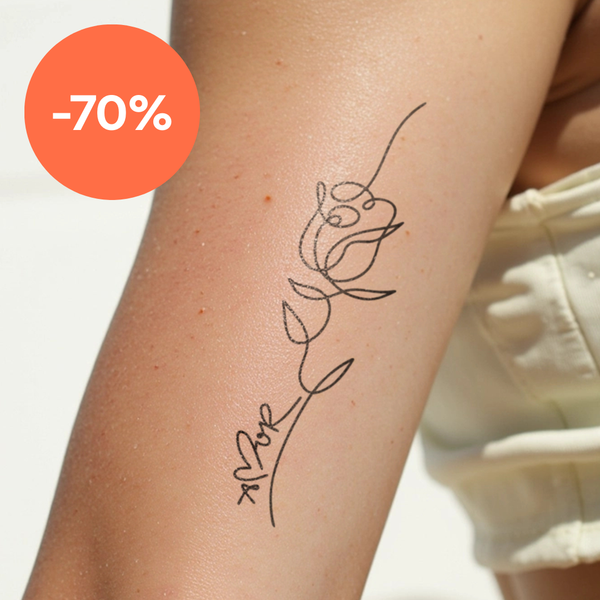 Tatuaje Rosa Amore Finline