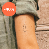 Tatuaje Perro con 2 Corazones