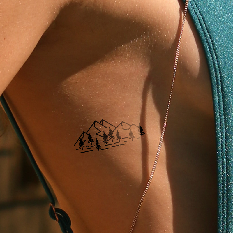 Tatuaje Montañas y Árboles