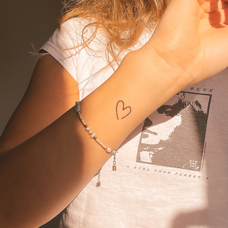 Tatuaje Corazón Abierto y Estrechado - Pack Doble