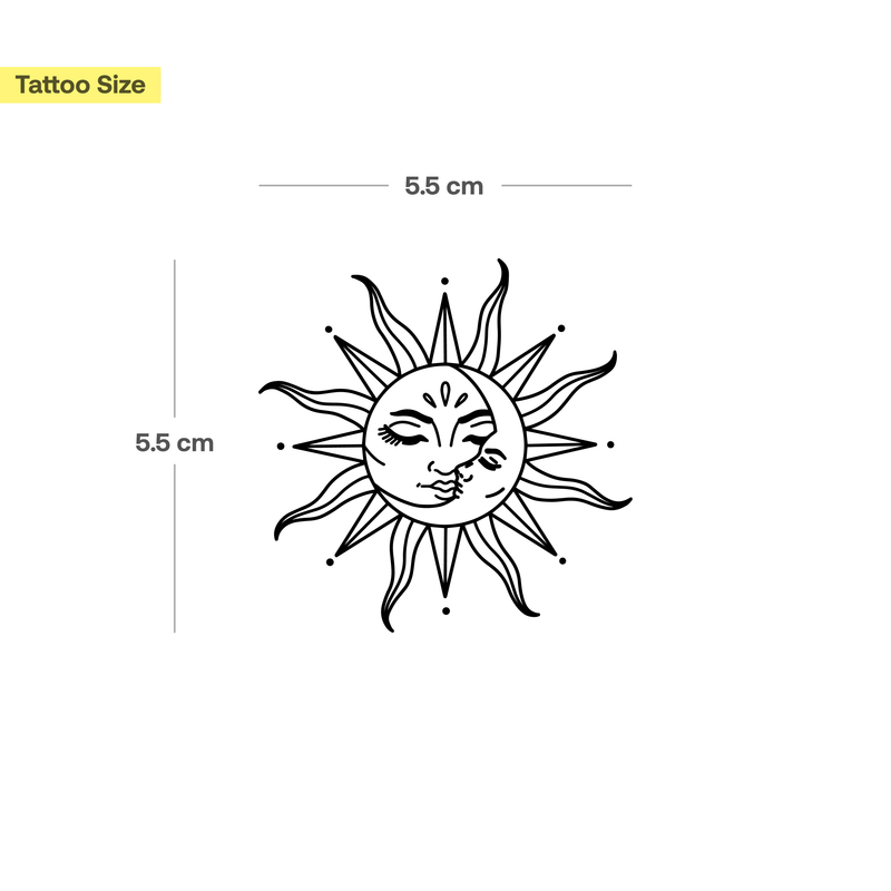 Tatuaje Abrazo Sol y Luna