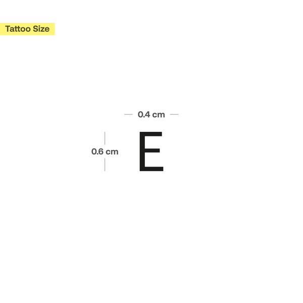 E - Großbuchstabe Tattoo