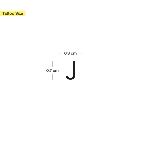J - Großbuchstabe Tattoo