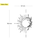 Sonnenstrahlen & Blätter Tattoo