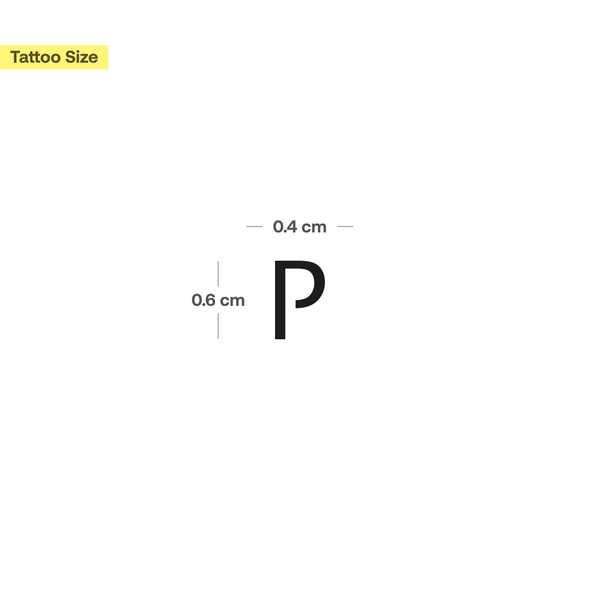 P - Großbuchstabe Tattoo