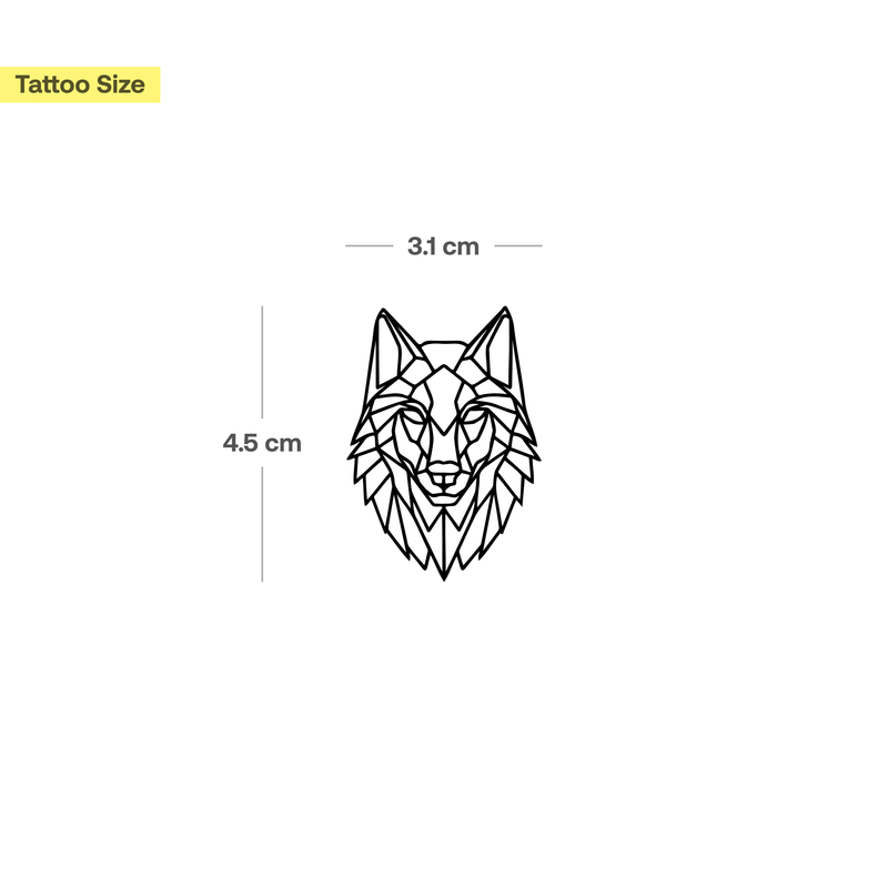 Tatuaje Cabeza de Lobo Geométrica