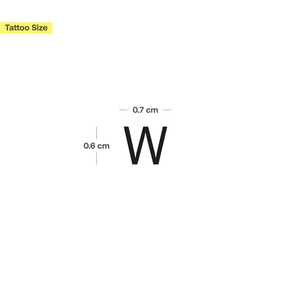 W - Großbuchstabe Tattoo