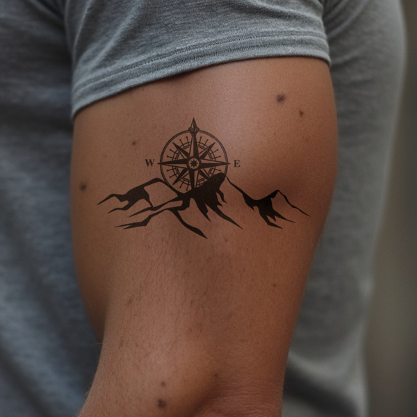 Tatuaje Montaña y Brújula