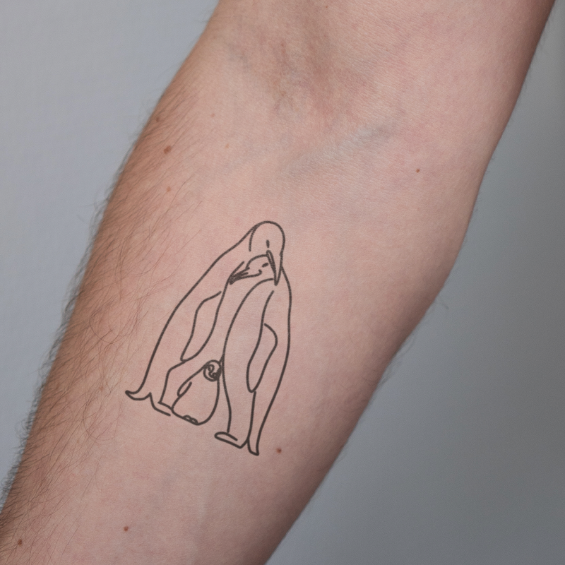 Tatuaje Família de Pingüinos