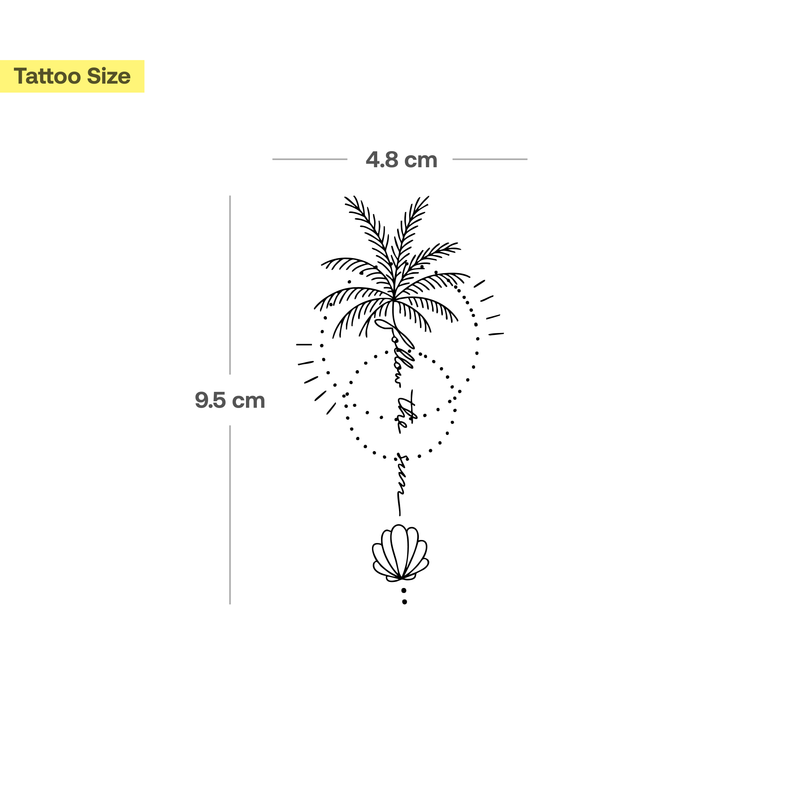 Tatuaje Palmera siguiendo al sol