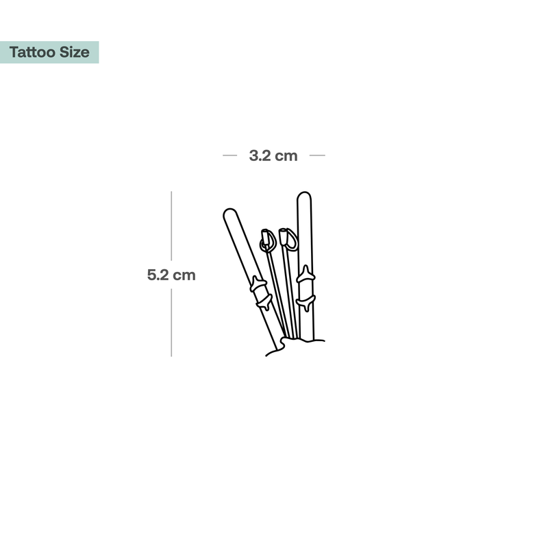 Tatuaje Esquí en la Nieve