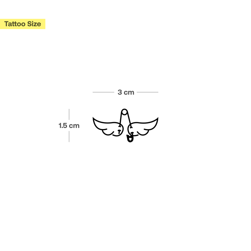 Flügel mit Sicherheitsnadel