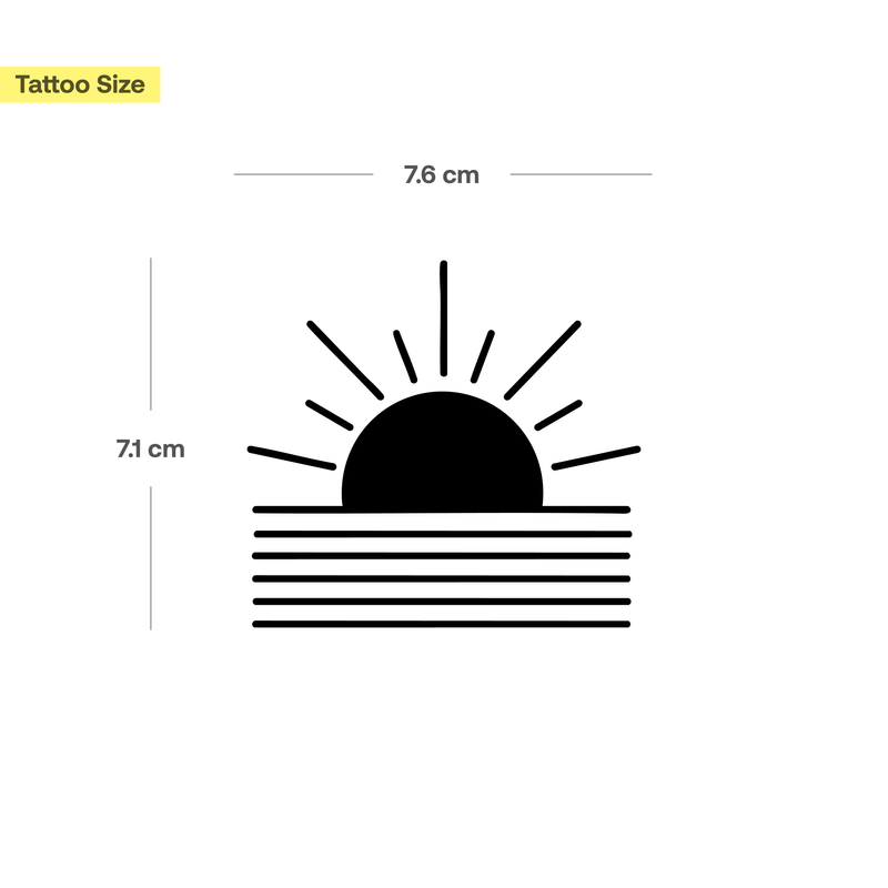 geometrischer Sonnenaufgang Tattoo