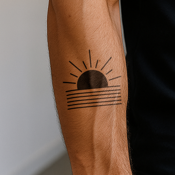 Tatuaje Amanecer geométrico