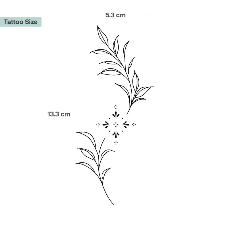 Tatuaje Adorno Floral Grande