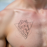 Tatuaje Lobo en forma geométrica
