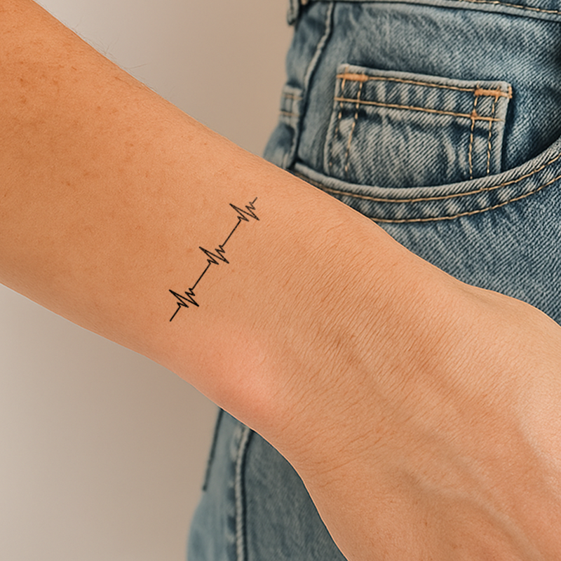 Tatuaje Latido de Tres Ondas